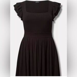 Torrid Black Ruffle Sleeve Mini Dress